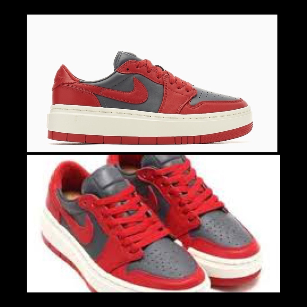 Nike Air Jordan 1 Elevate Low Dark Grey/Varsity Red UNLV Theme Sneakers Size 7